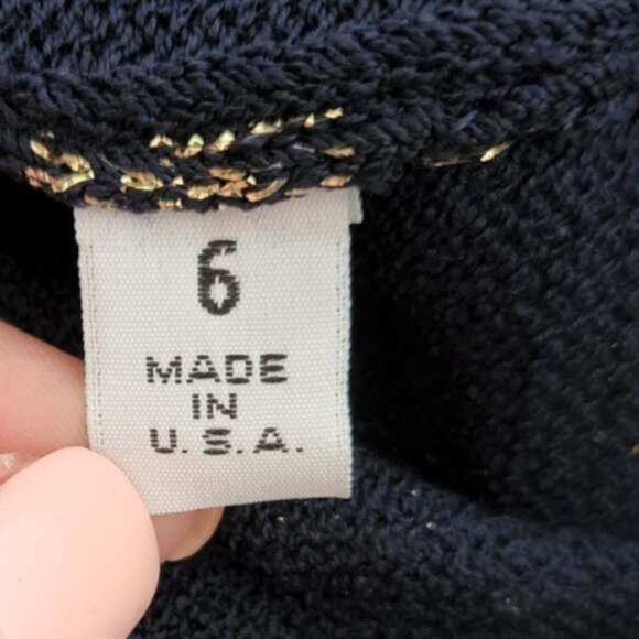 ST. JOHN EVENING Navy & Gold Nautical/Ocean Themed Sweater - Picture 4 of 13